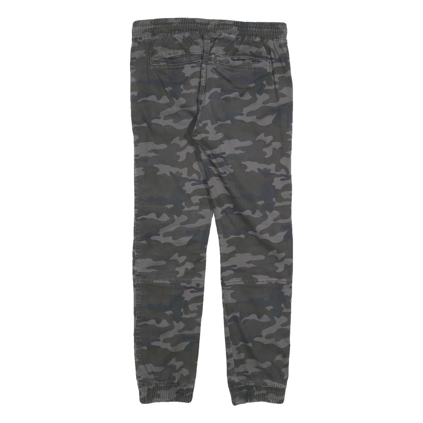 SKATE NATION Mens Cotton Blend Camouflage Slim Drawstring Trousers W30 L30