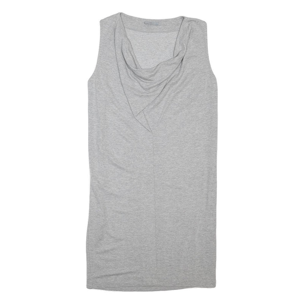 COS Womens Grey Day Viscose Blend Plain Sleeveless Midi XS Simple Elegant