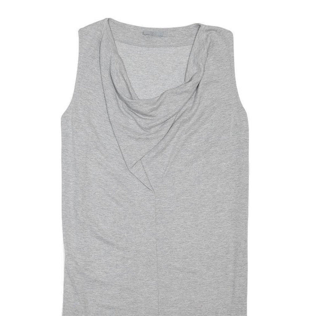 COS Womens Grey Day Viscose Blend Plain Sleeveless Midi XS Simple Elegant