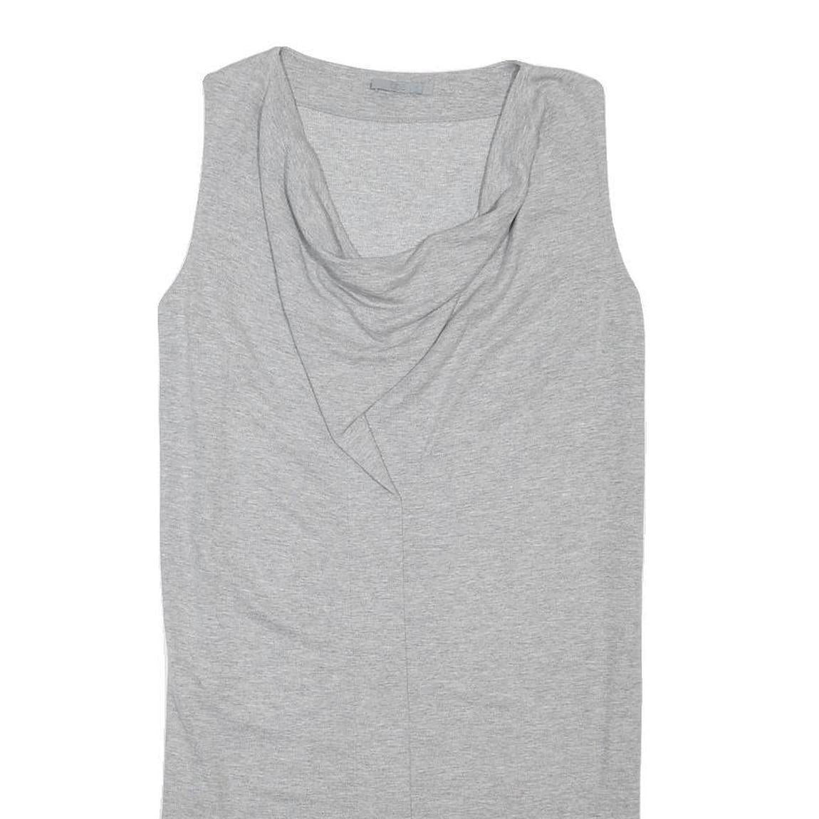 COS Womens Grey Day Viscose Blend Plain Sleeveless Midi XS Simple Elegant