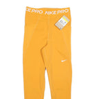 NIKE Womens Joggers Yellow Slim Tapered S W24 L24 Nike Pro Workout Activewear