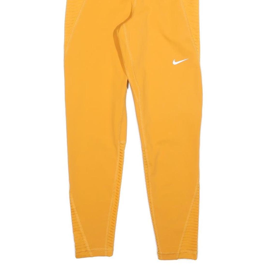 NIKE Womens Joggers Yellow Slim Tapered S W24 L24 Nike Pro Workout Activewear