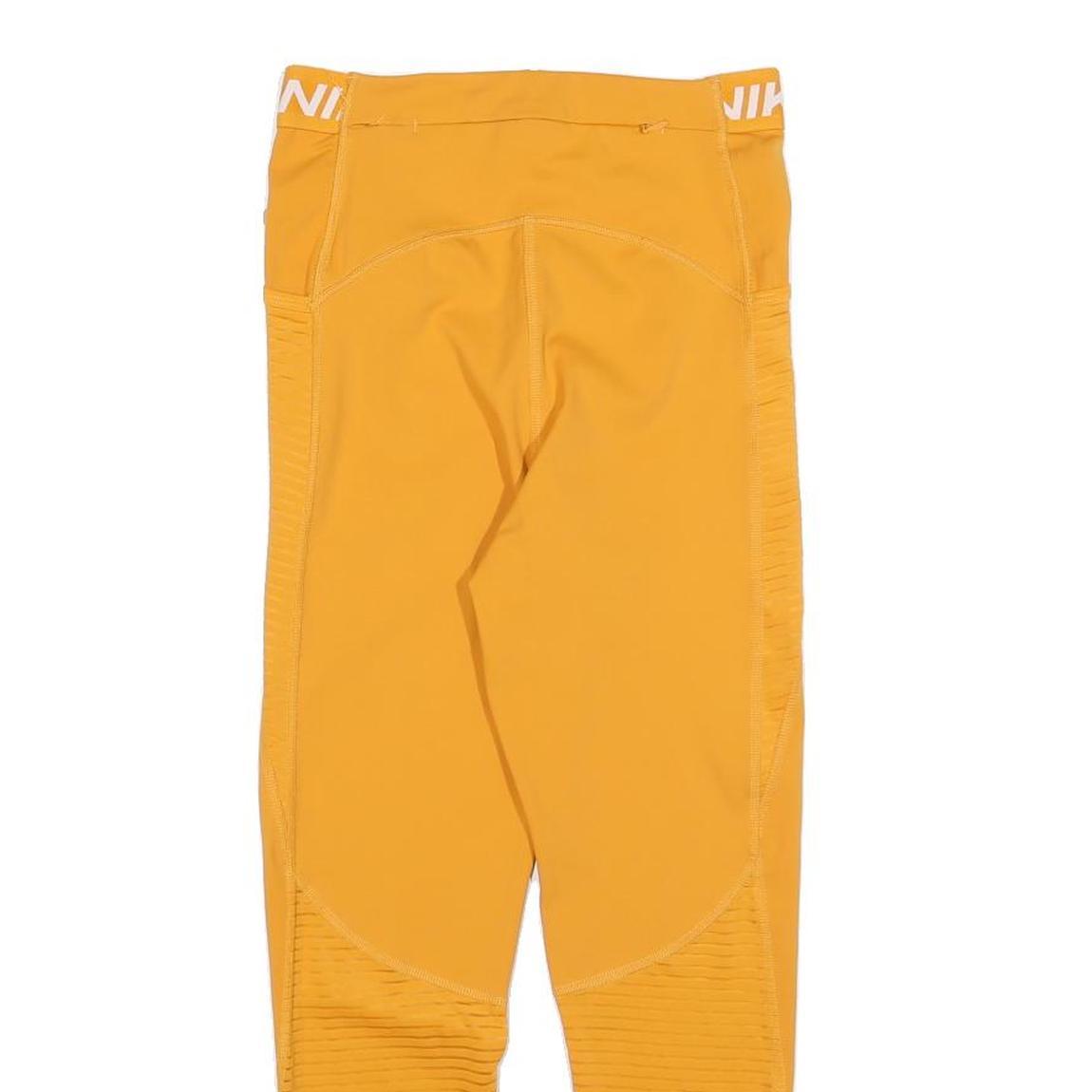 NIKE Womens Joggers Yellow Slim Tapered S W24 L24 Nike Pro Workout Activewear