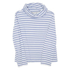 MOUNTAIN WAREHOUSE Womens Blue & White Striped Plain Cotton Blend Jumper Roll