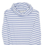 MOUNTAIN WAREHOUSE Womens Blue & White Striped Plain Cotton Blend Jumper Roll