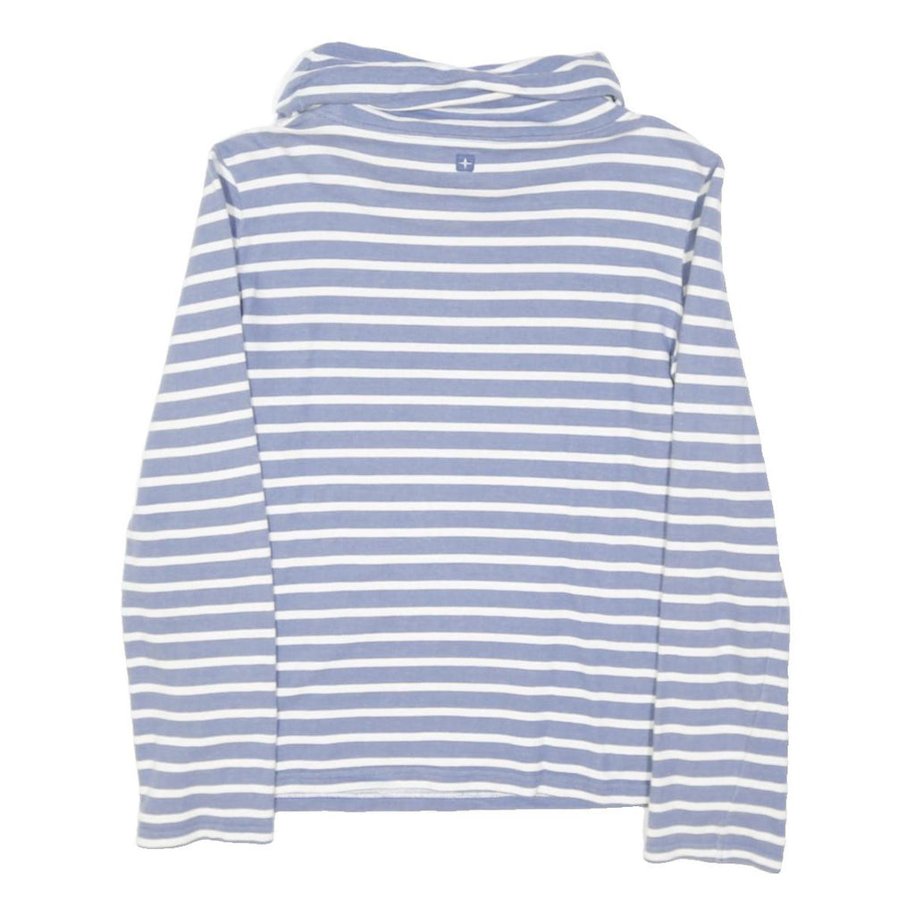 MOUNTAIN WAREHOUSE Womens Blue & White Striped Plain Cotton Blend Jumper Roll