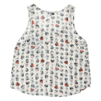 TOPSHOP Womens White Red & Grey Printed Sleeveless Scoop Neck Top UK 14
