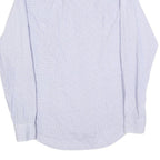 TOMMY HILFIGER Mens Blue & White Cotton Blend Shirt M Slim Fit Long Sleeve