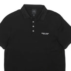 ARMANI EXCHANGE Mens Black Short Sleeve Plain Polo Shirt S Cotton Blend Classic