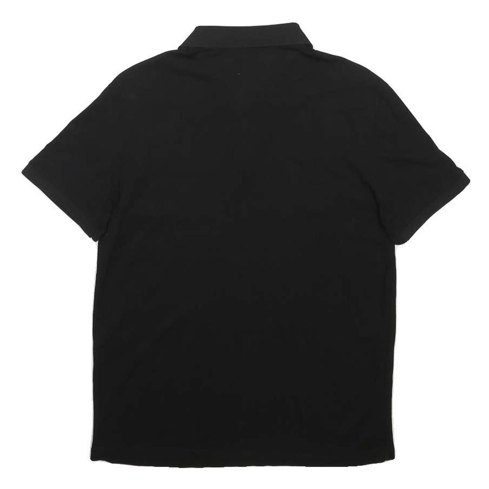 ARMANI EXCHANGE Mens Black Short Sleeve Plain Polo Shirt S Cotton Blend Classic