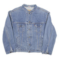 LEVI'S Mens Blue Denim Jacket L Cotton Blend Relaxed Fit Button Closure Casual