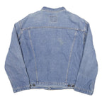 LEVI'S Mens Blue Denim Jacket L Cotton Blend Relaxed Fit Button Closure Casual