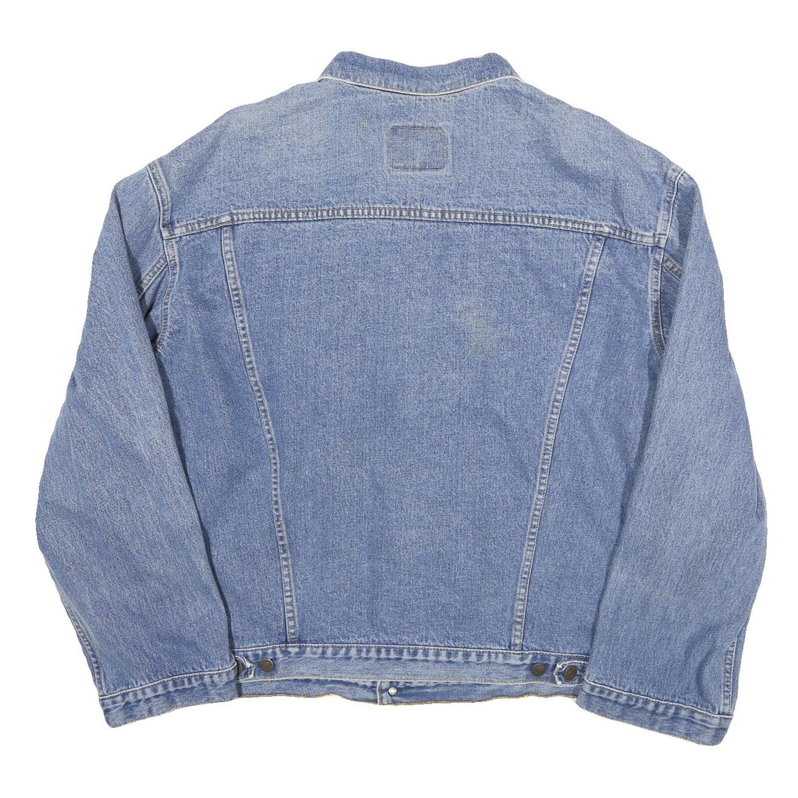 LEVI'S Mens Blue Denim Jacket L Cotton Blend Relaxed Fit Button Closure Casual