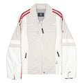 BOGNER Womens Beige & White Red Striped Zip Jacket S Polyester Sporty Casual