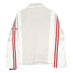 BOGNER Womens Beige & White Red Striped Zip Jacket S Polyester Sporty Casual