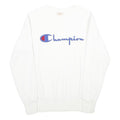 CHAMPION REVERSE WEAVE Mens White Crew Neck S Cotton Blend Sweatshirt Pullover