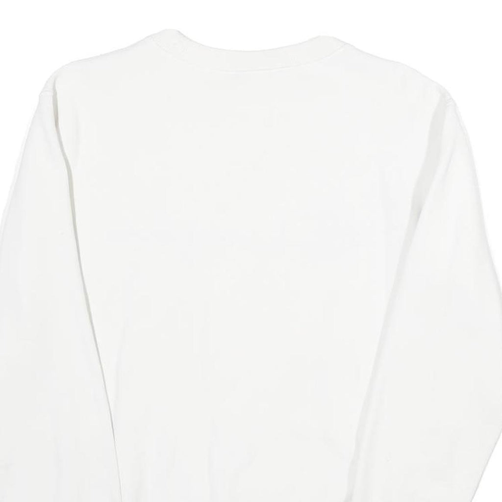 CHAMPION REVERSE WEAVE Mens White Crew Neck S Cotton Blend Sweatshirt Pullover