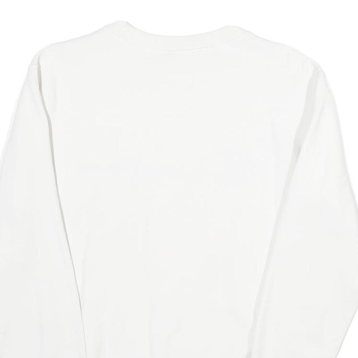 CHAMPION REVERSE WEAVE Mens White Crew Neck S Cotton Blend Sweatshirt Pullover