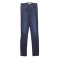 LEVI'S Womens Slim Fit Skinny Blue Denim Jeans W26 L32 Zip Cotton Blend