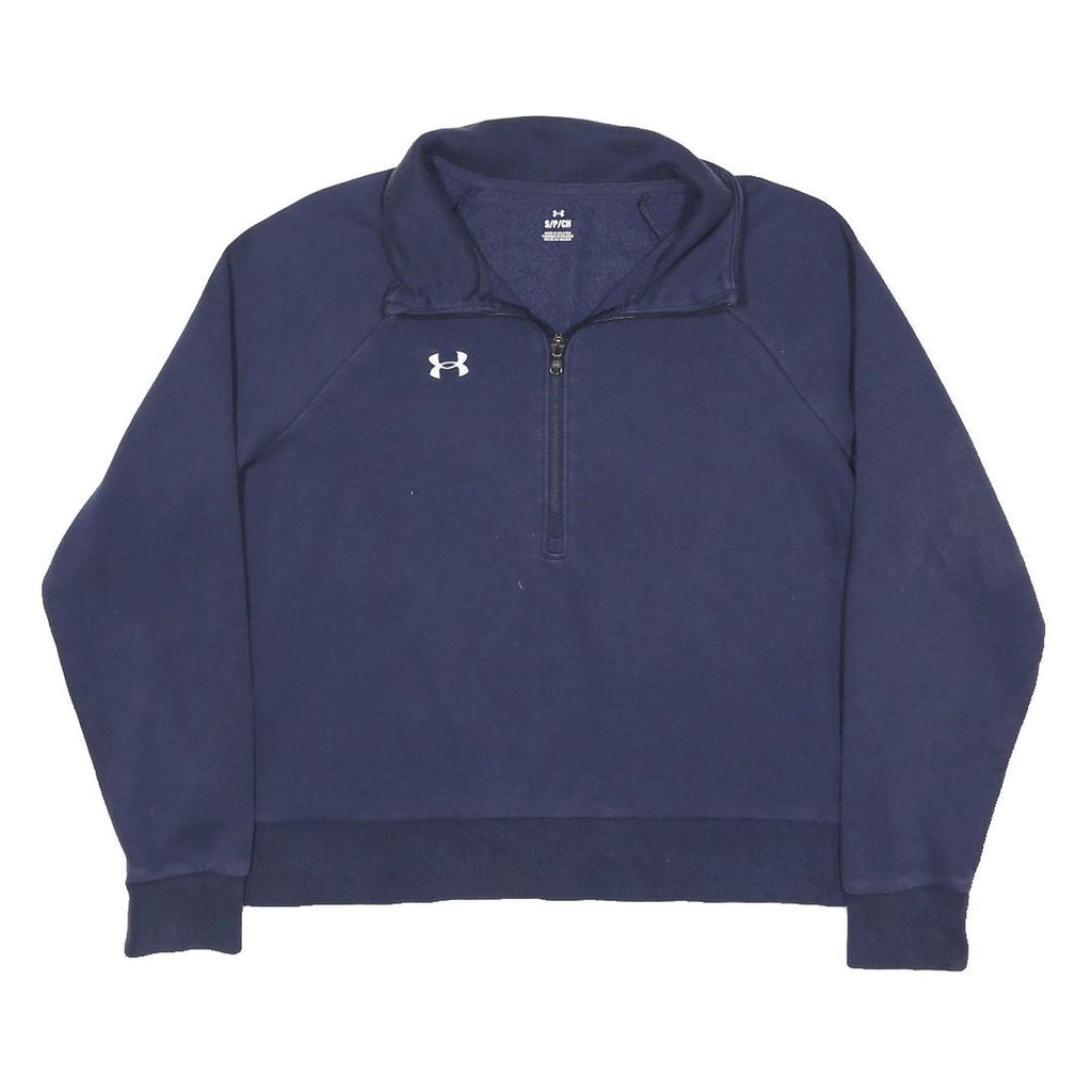 UNDER ARMOUR Womens Navy Blue Half Zip S Casual Athletic Sweatshirt