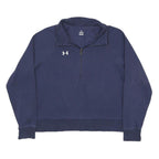 UNDER ARMOUR Womens Navy Blue Half Zip S Casual Athletic Sweatshirt