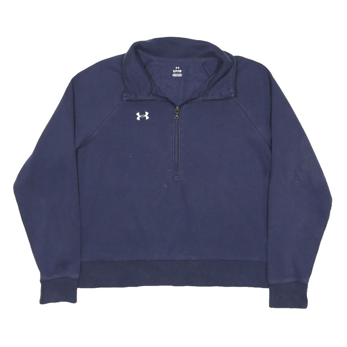 UNDER ARMOUR Womens Navy Blue Half Zip S Casual Athletic Sweatshirt