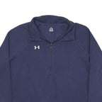 UNDER ARMOUR Womens Navy Blue Half Zip S Casual Athletic Sweatshirt