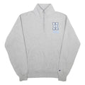 CHAMPION Mens Grey Half Zip L Sweatshirt Dance Graphic Cotton Blend Pullover