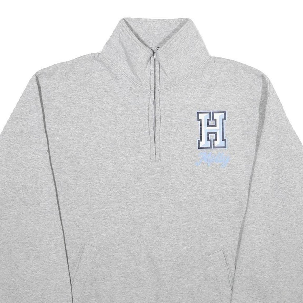 CHAMPION Mens Grey Half Zip L Sweatshirt Dance Graphic Cotton Blend Pullover