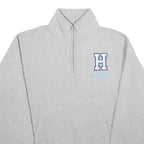 CHAMPION Mens Grey Half Zip L Sweatshirt Dance Graphic Cotton Blend Pullover