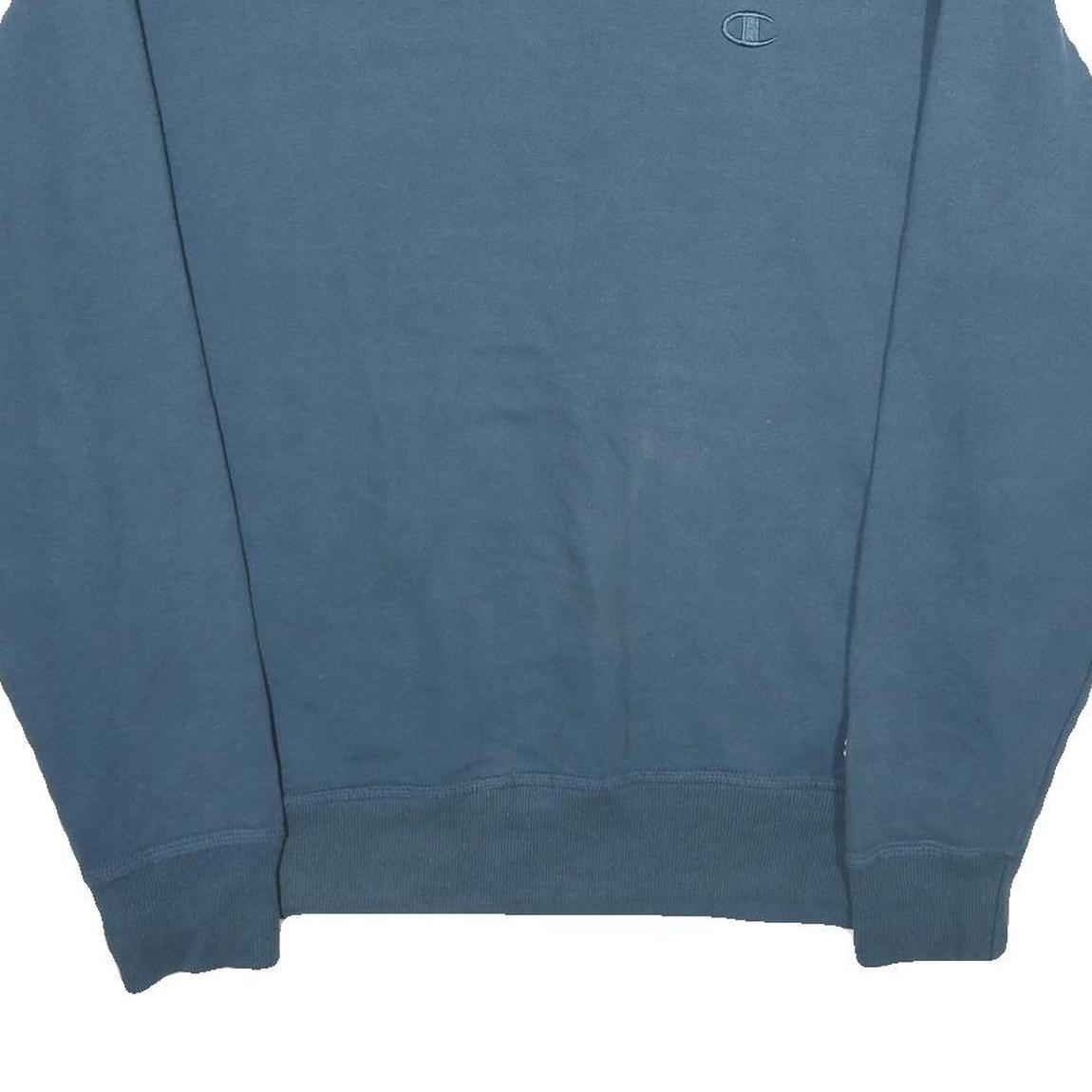 CHAMPION Mens Blue Crew Neck L Cotton Blend Sweatshirt Pullover Casual