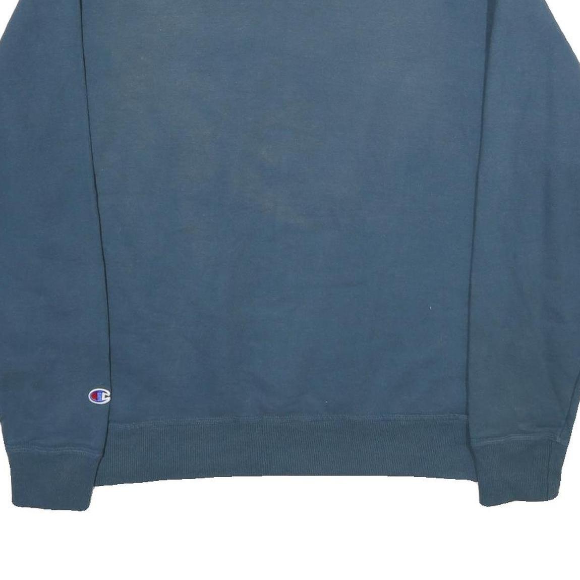 CHAMPION Mens Blue Crew Neck L Cotton Blend Sweatshirt Pullover Casual