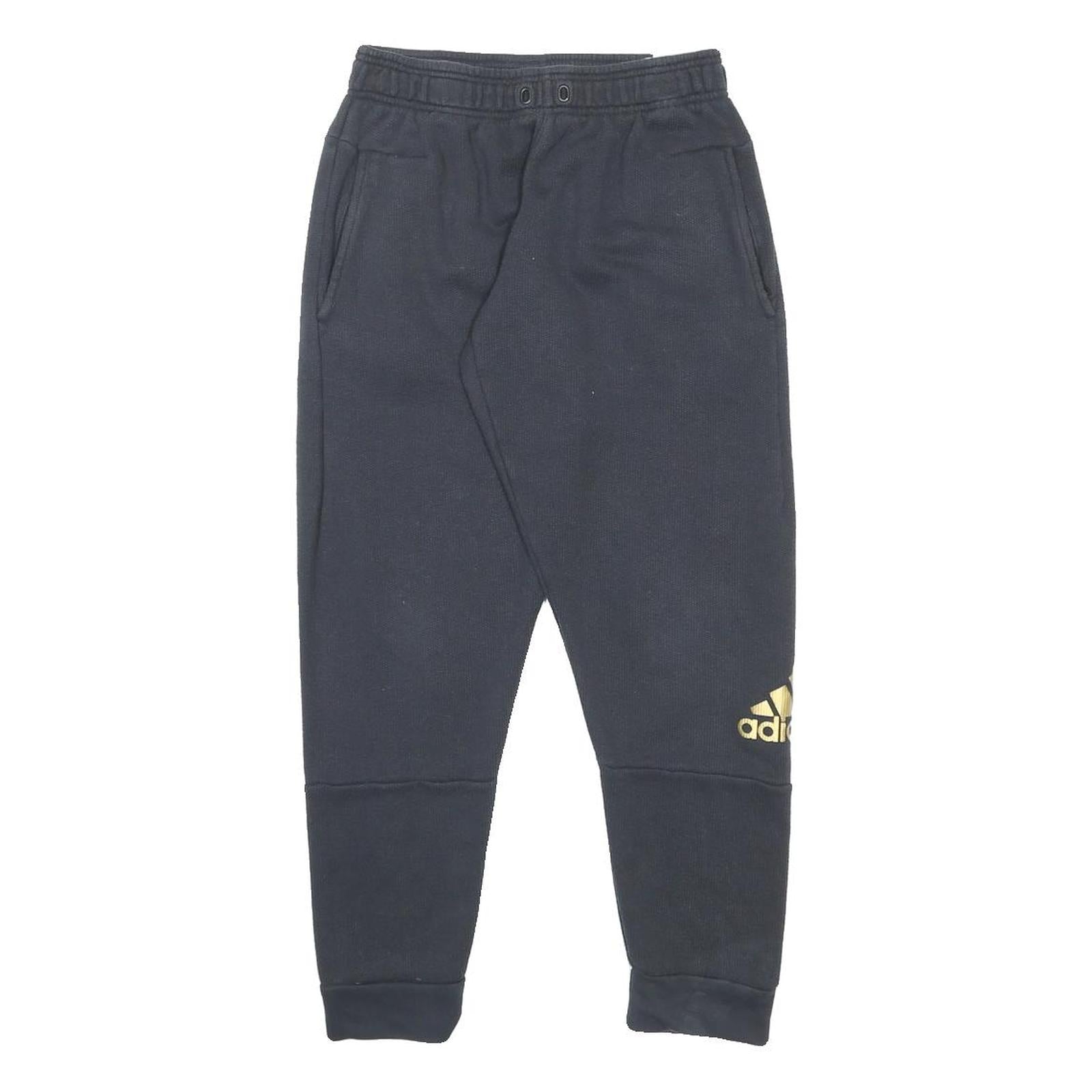 ADIDAS Womens Joggers Black & Gold Slim Tapered S W24 L26 Cotton Blend Casual