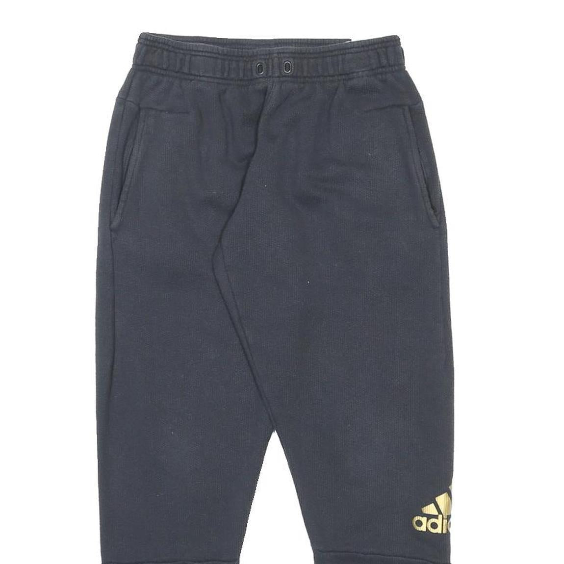 ADIDAS Womens Joggers Black & Gold Slim Tapered S W24 L26 Cotton Blend Casual