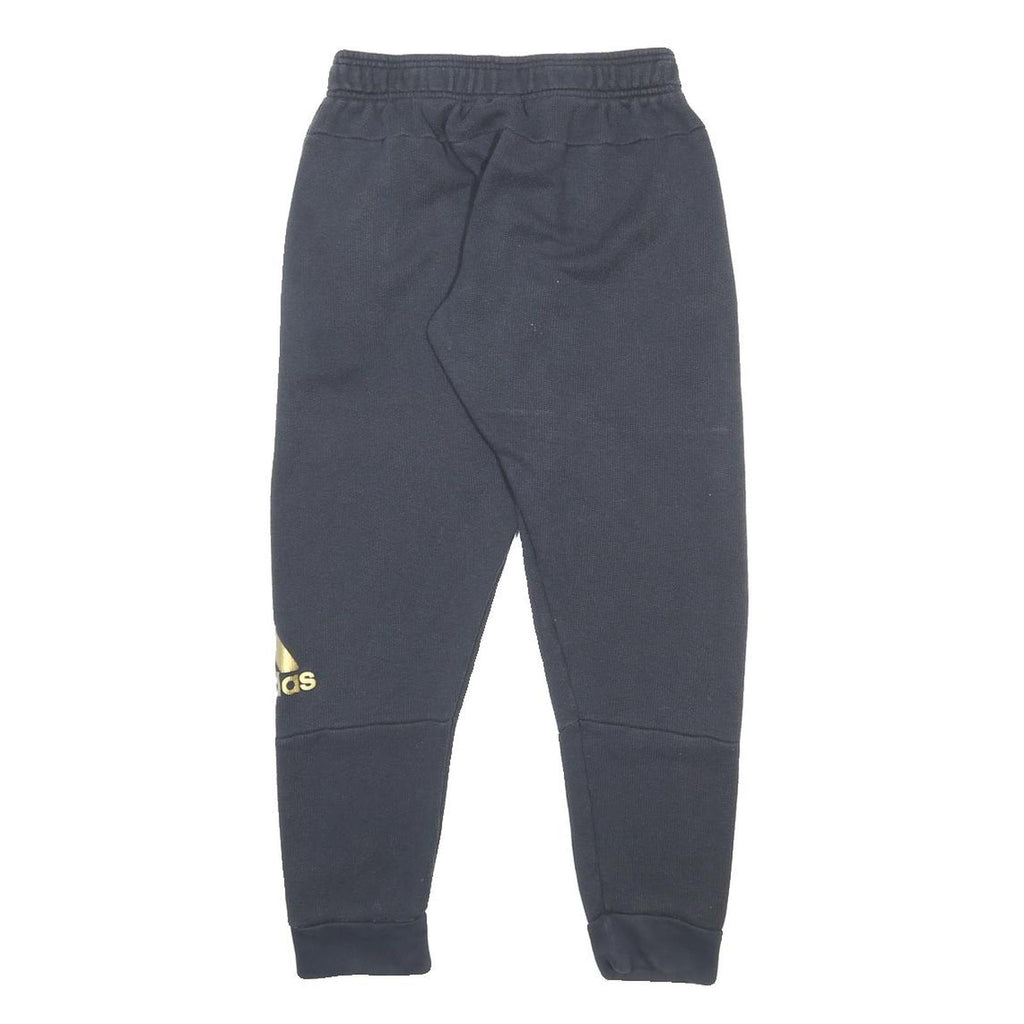 ADIDAS Womens Joggers Black & Gold Slim Tapered S W24 L26 Cotton Blend Casual