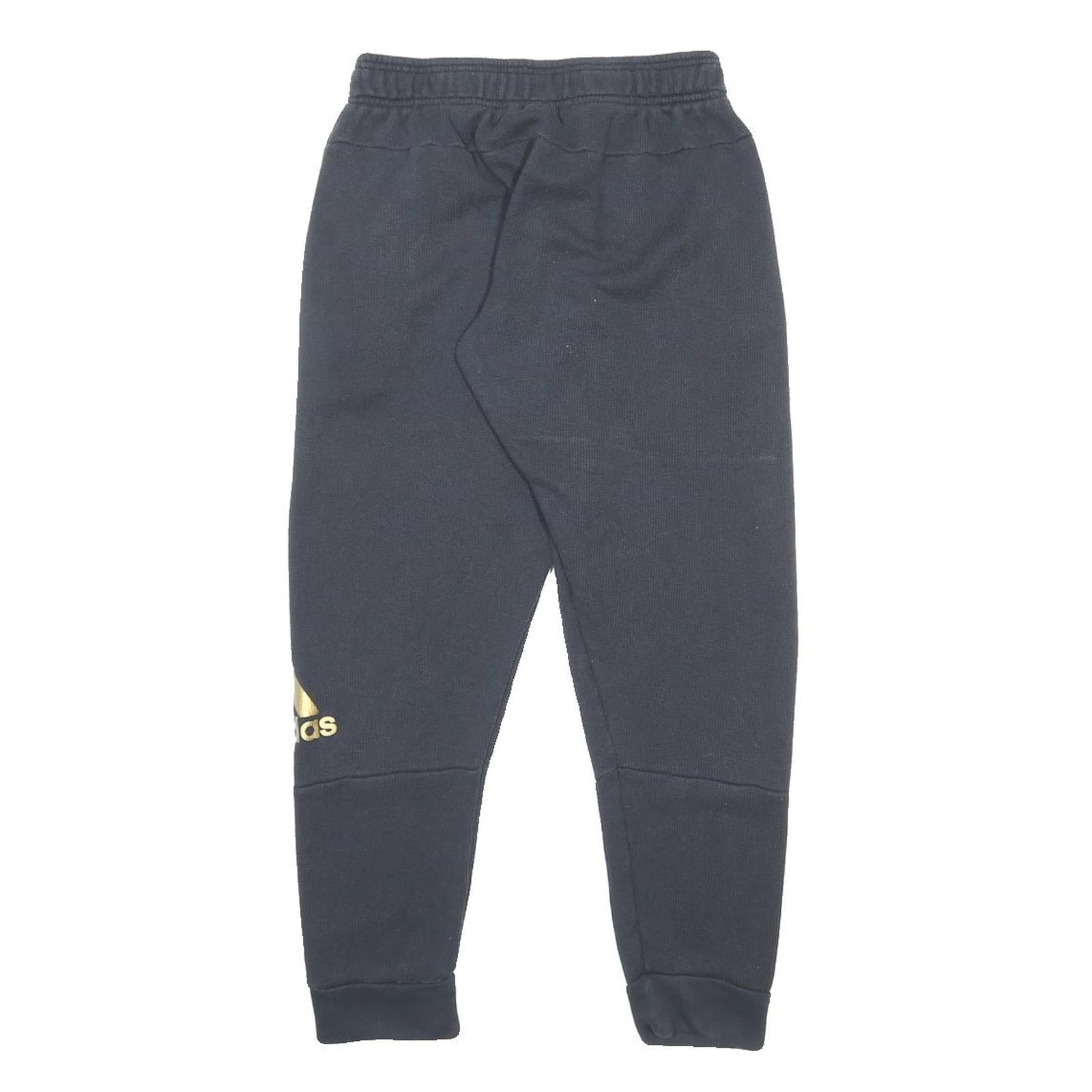 ADIDAS Womens Joggers Black & Gold Slim Tapered S W24 L26 Cotton Blend Casual