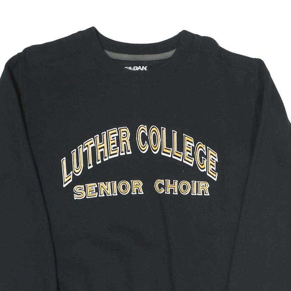 GILDAN Mens Black Luther College Senior Choir Crew Neck S Sweatshirt Printed