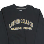 GILDAN Mens Black Luther College Senior Choir Crew Neck S Sweatshirt Printed