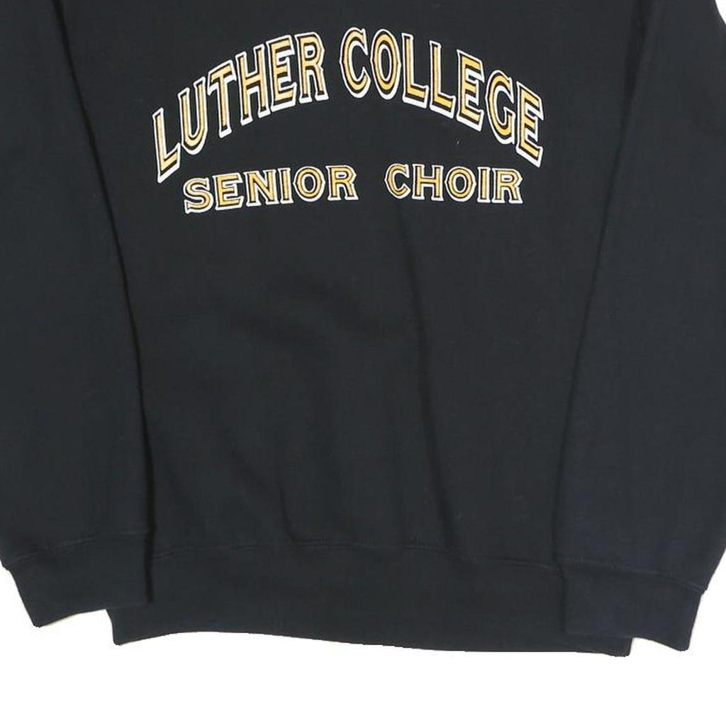 GILDAN Mens Black Luther College Senior Choir Crew Neck S Sweatshirt Printed