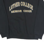 GILDAN Mens Black Luther College Senior Choir Crew Neck S Sweatshirt Printed
