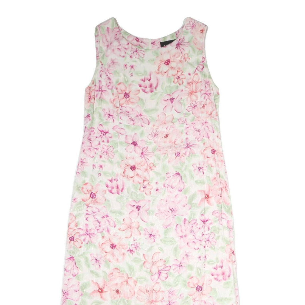 SAG HARBOR Womens Pink & Green Floral Day Dress Polyester Sleeveless UK 12