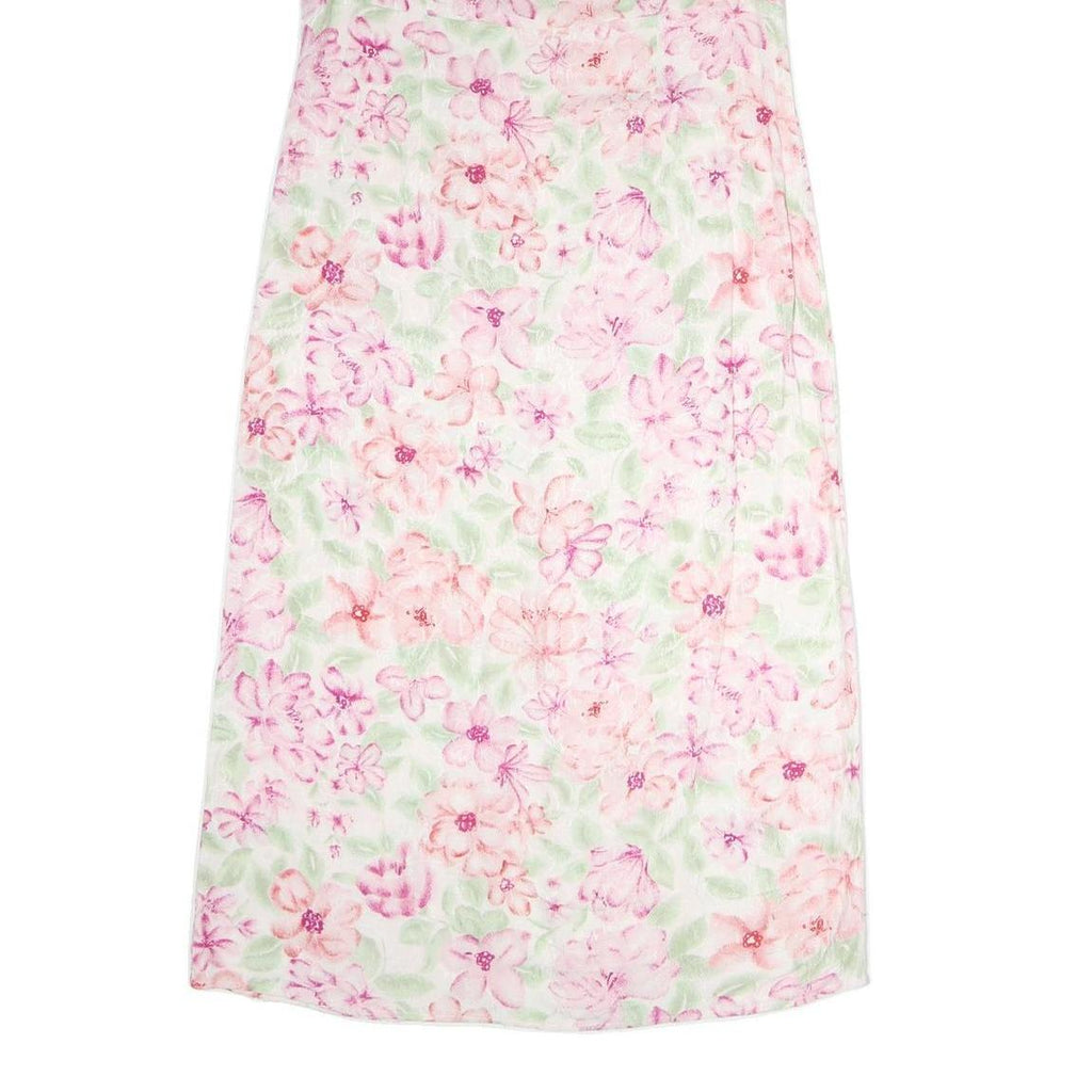 SAG HARBOR Womens Pink & Green Floral Day Dress Polyester Sleeveless UK 12