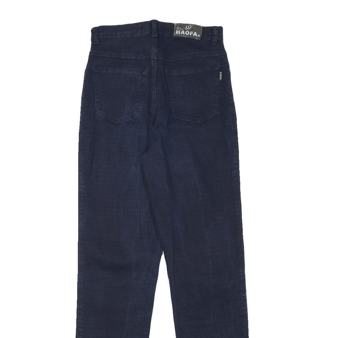 HAOFA JEANS Womens Cotton Blend Blue Slim Straight Trousers W26 L30 Slim Fit Zip