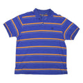 CHAPS Mens Blue & Orange Striped Short Sleeve Polo Shirt XL Classic Cotton