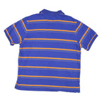 CHAPS Mens Blue & Orange Striped Short Sleeve Polo Shirt XL Classic Cotton