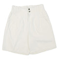 Womens Cream Casual Shorts M W27 Cotton Blend Button Plain Style