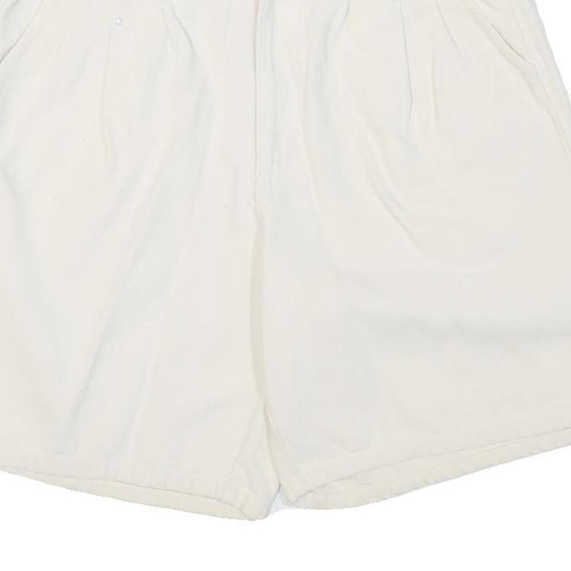 Womens Cream Casual Shorts M W27 Cotton Blend Button Plain Style