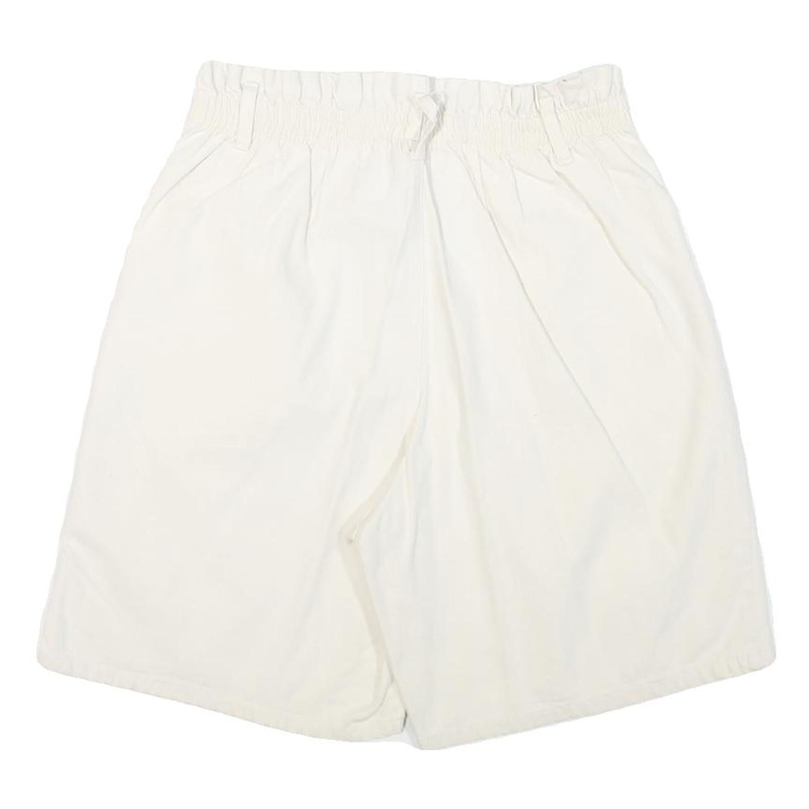 Womens Cream Casual Shorts M W27 Cotton Blend Button Plain Style