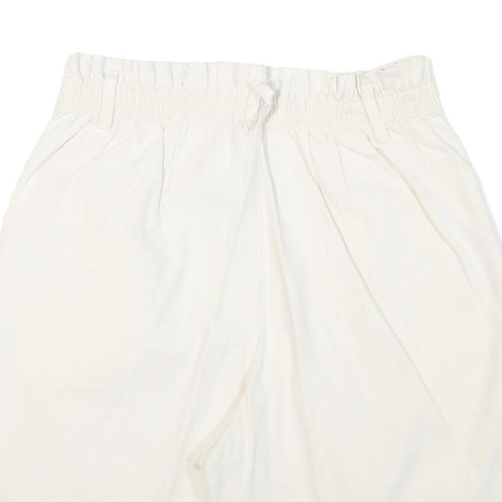 Womens Cream Casual Shorts M W27 Cotton Blend Button Plain Style