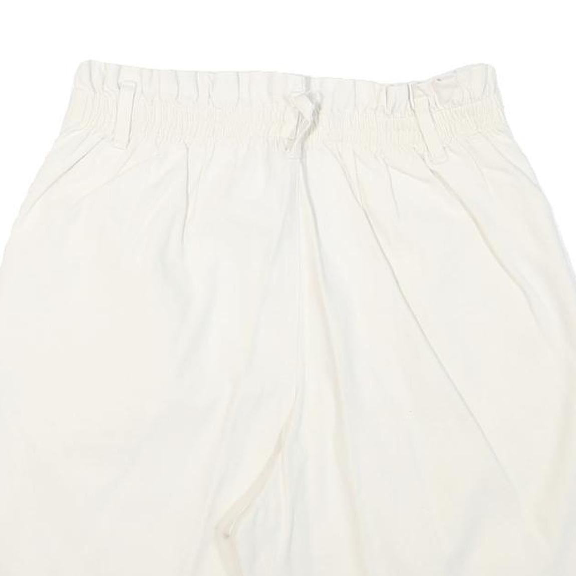 Womens Cream Casual Shorts M W27 Cotton Blend Button Plain Style